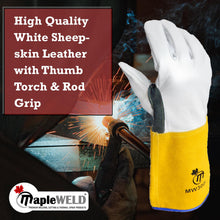 MW300 Goatskin Leather Welding Gloves with yellow split leather cuff