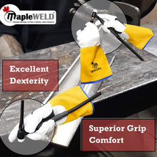 MW300 Goatskin Leather Welding Gloves with yellow split leather cuff