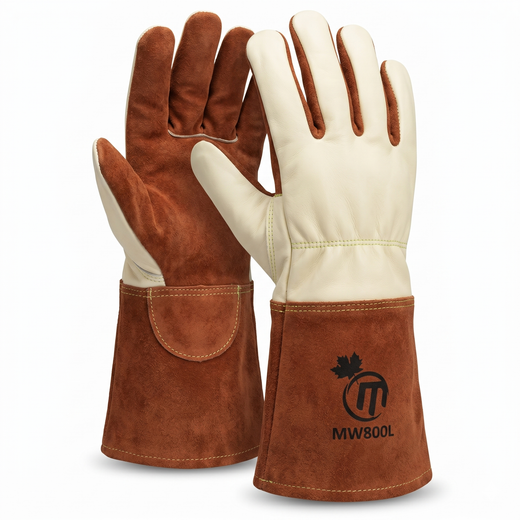 MapleWeld MW800 Kevlar® Stitched Cowhide Welding Gloves – Heat-Resistant Stick & MIG Welding Gloves