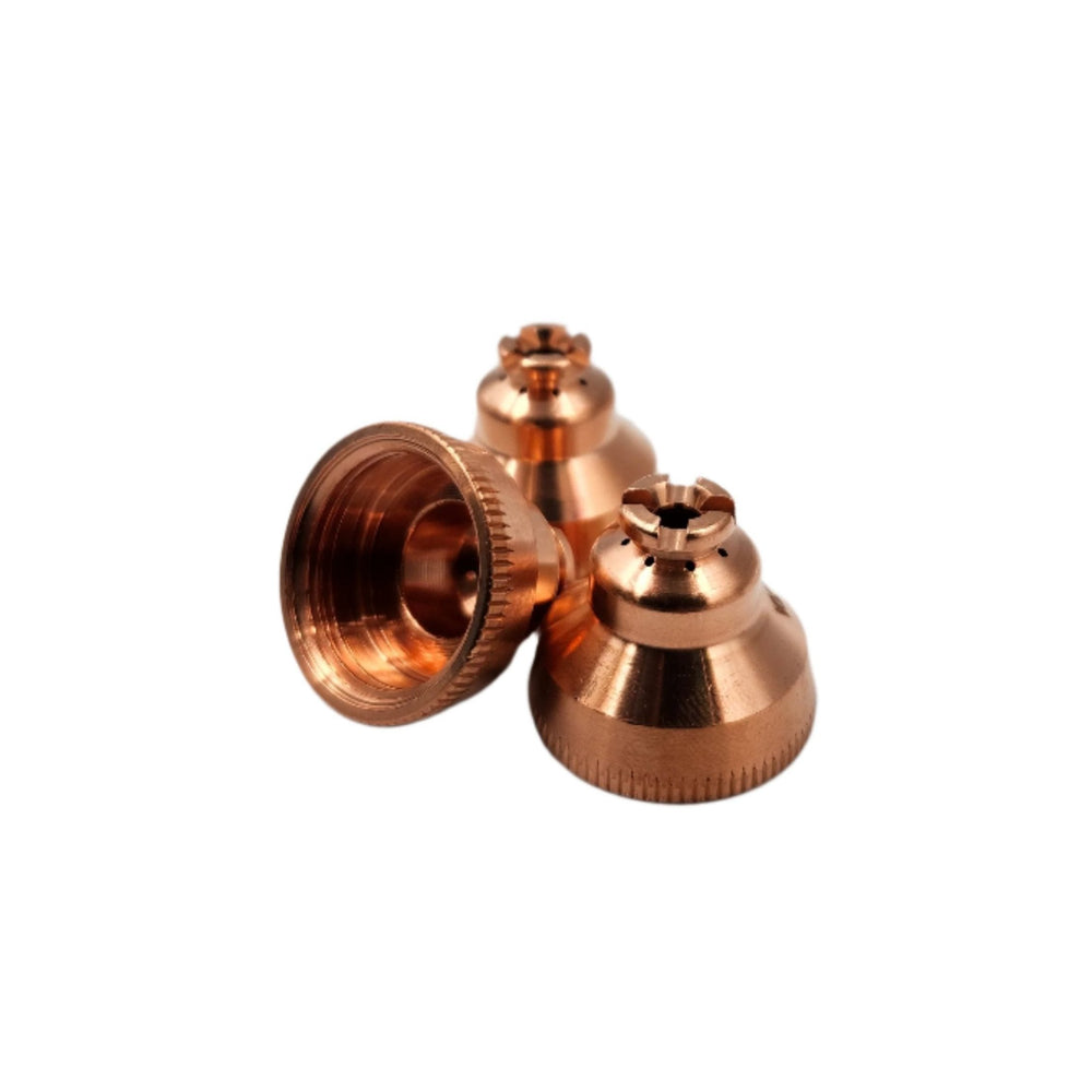 Copper plasma shield cap and swirl ring parts for the SanRex SanCut638 torch