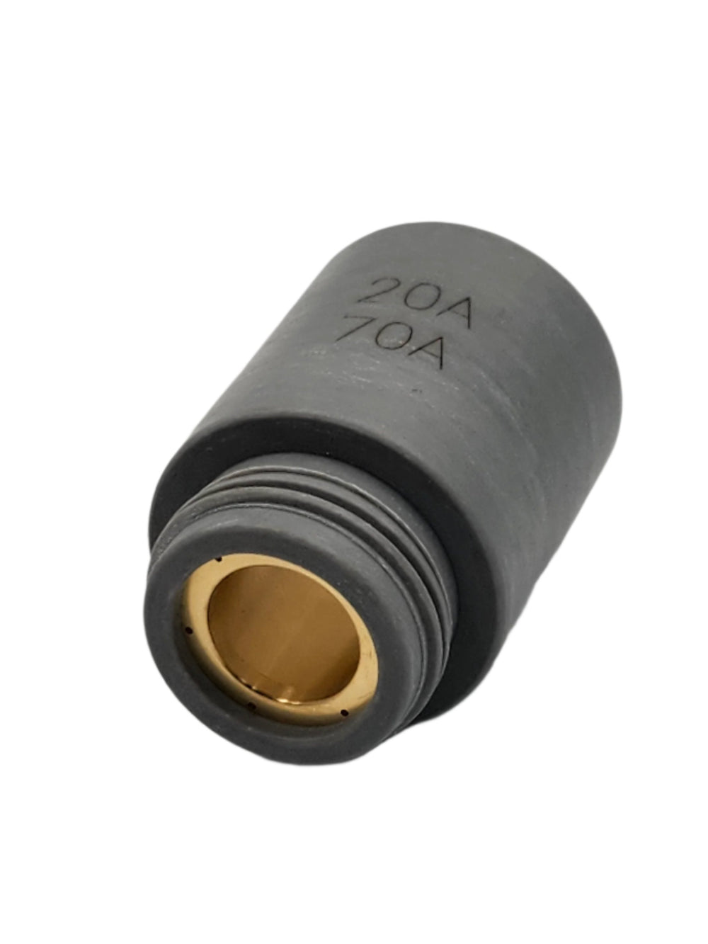 Grey 20 A to 70 A plasma torch shield cup with brass insert for the SanRex SanCut638