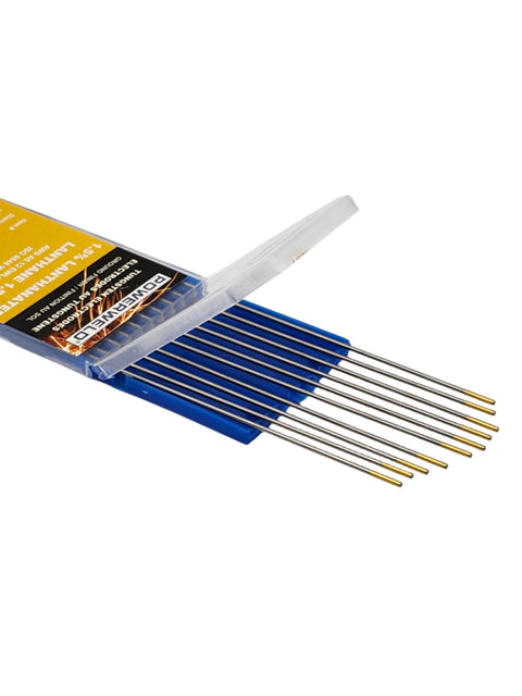 PowerWeld 1.5% lanthanated gold tungsten electrodes for AC/DC TIG welding - MapleWeld Canada