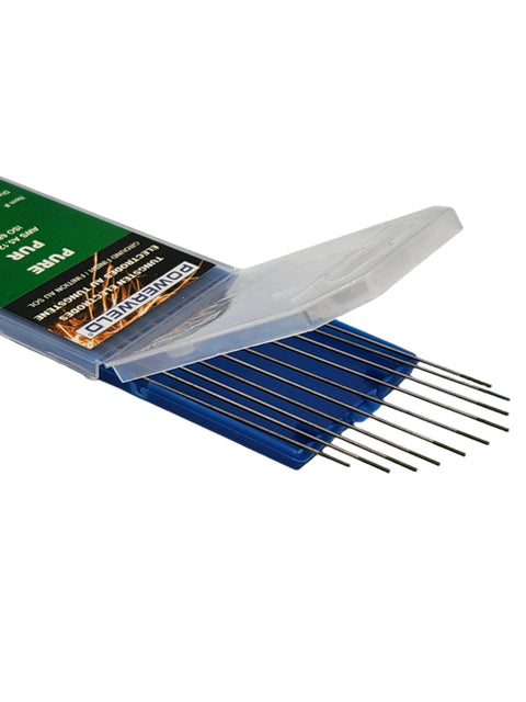 PowerWeld pure green tungsten electrodes for AC TIG welding aluminum - MapleWeld Canada