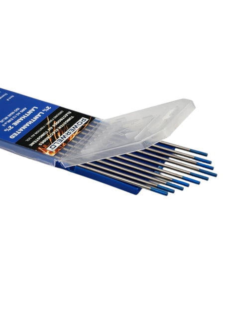 PowerWeld 2.0% lanthanated blue tungsten electrodes for AC/DC TIG welding - MapleWeld Canada