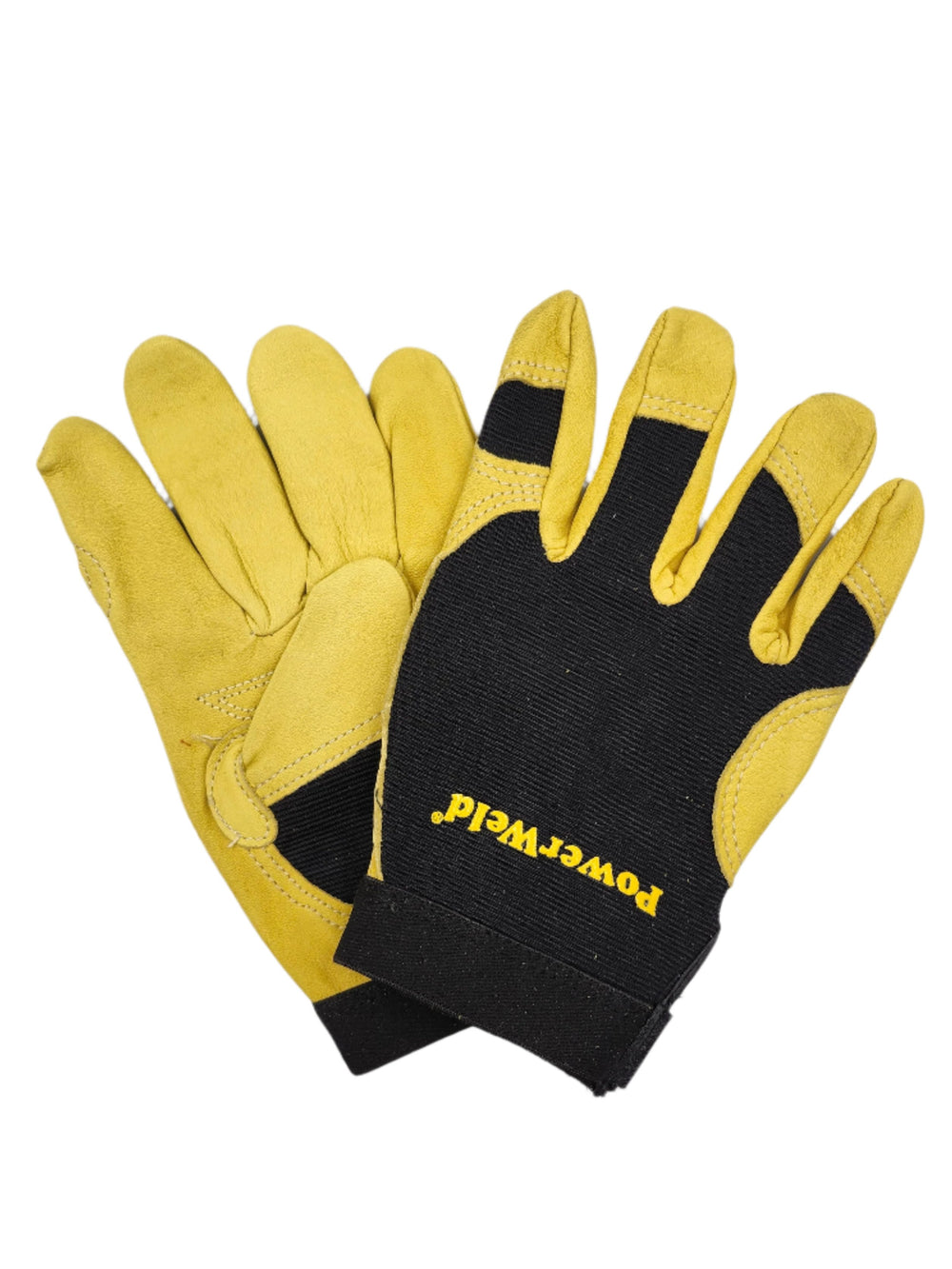 PowerWeld 2680 cowhide mechanics gloves, air-cushioned palm