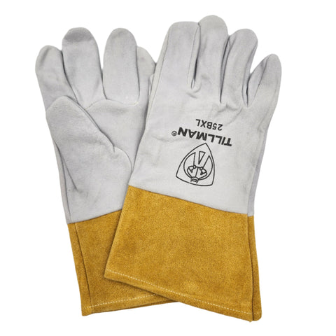 Tillman 25B deerskin TIG welding gloves, unlined reverse split deerskin