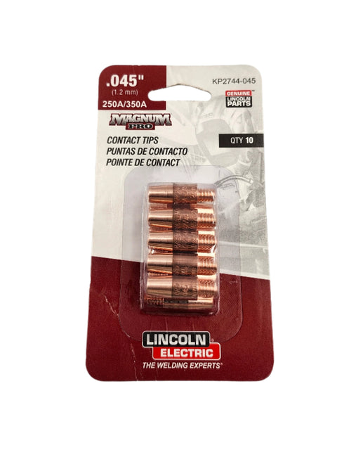 Contact Tips (10-Pack) Lincoln KP2744-035, KP2744-035T, KP2744-045, KP2744-045T