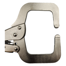 11" Locking C-Clamp Pliers with Regular Tips, Nickel Finish, 4" Jaw Capacity