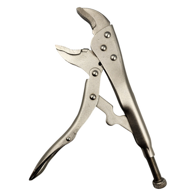PowerWeld 10 inch locking pliers with curved jaw and wire cutter
