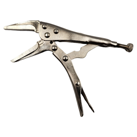 PowerWeld 6 Inch Long Nose Locking Pliers with Wire Cutter