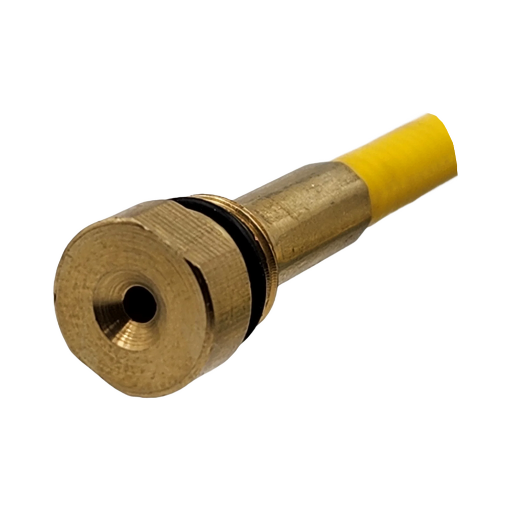 Parker Tregaskiss style steel liner brass end fitting seen from the front