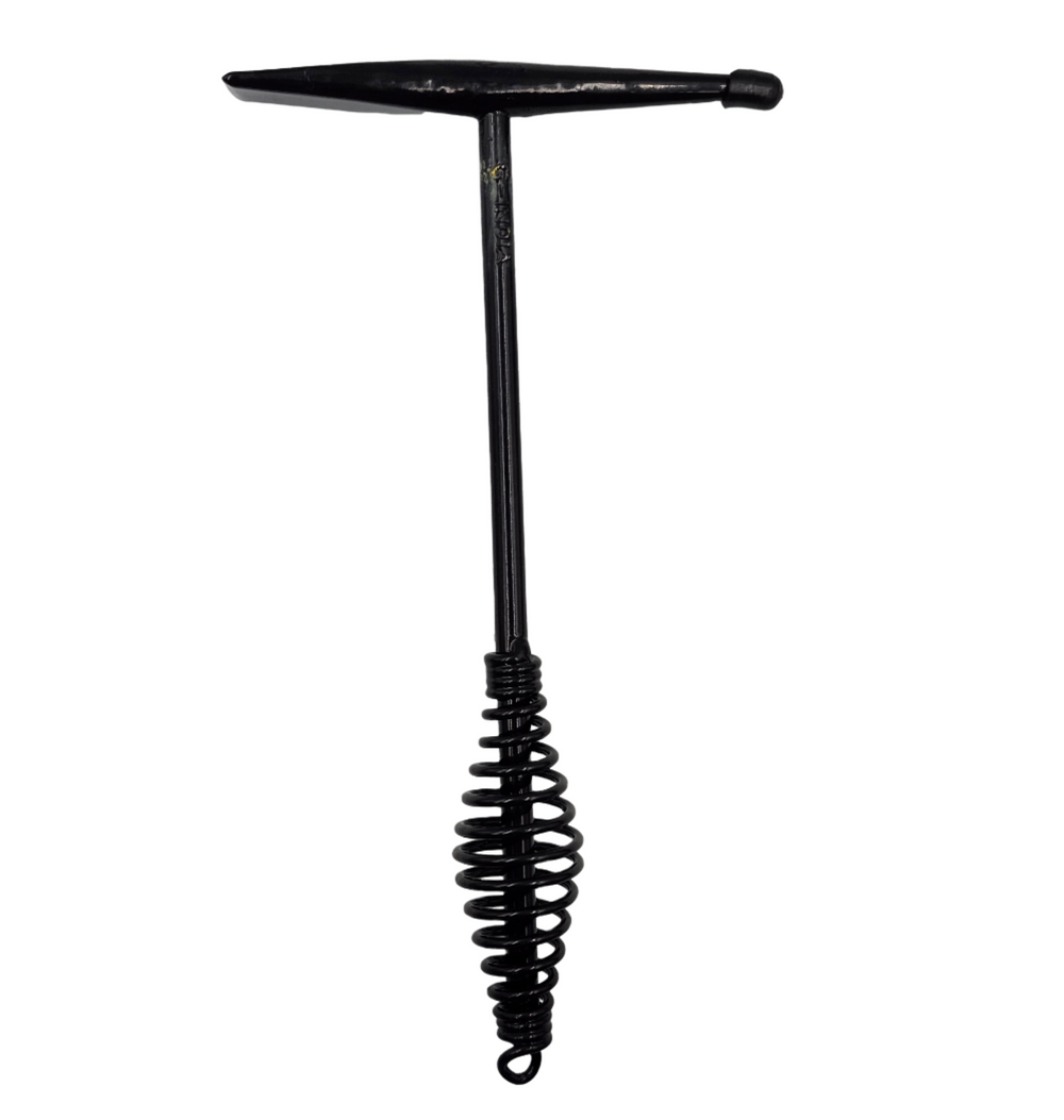 PowerWeld chipping hammer with spring handle and pointed head for slag removal