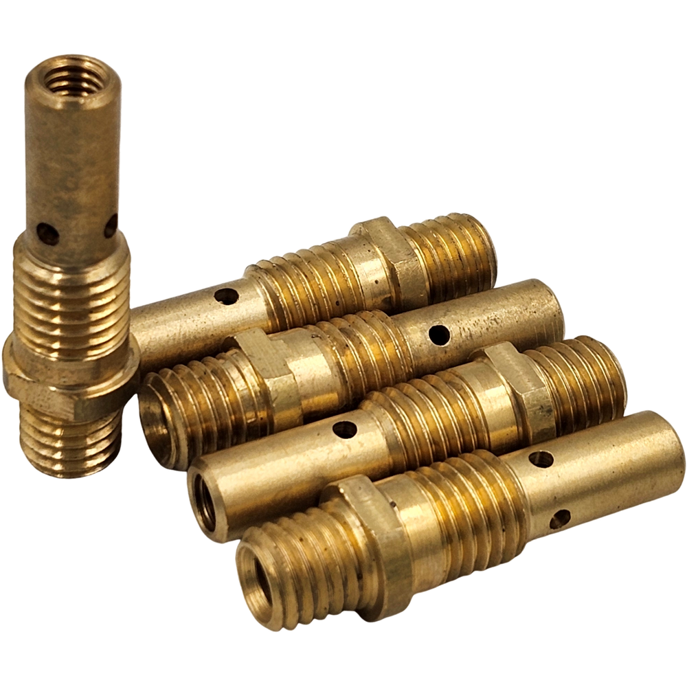 Tweco style No. 1 51 gas diffusers, five brass pieces with one standing upright