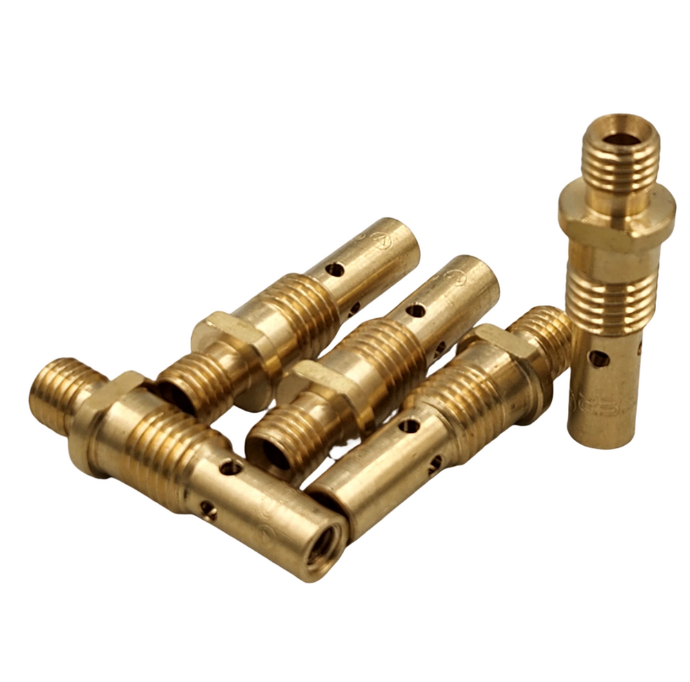 Tweco style No. 1 35-50 gas diffuser 5-pack, brass diffusers with one upright