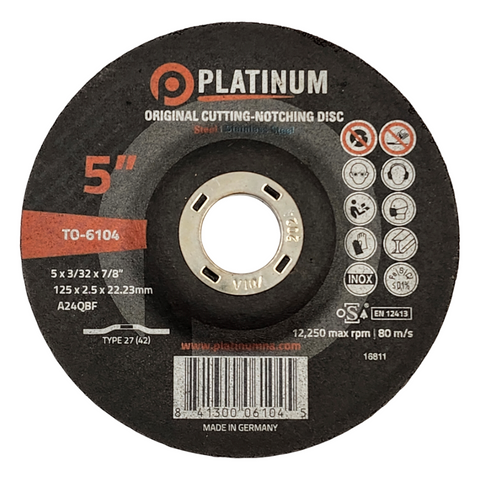 Platinum Original Type 27 depressed center cutting disc for steel and stainless steel