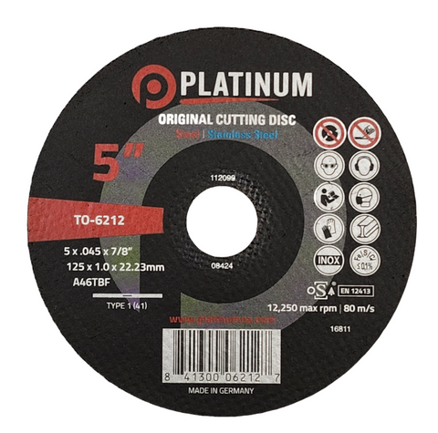 Platinum Original Type 1 flat center cutting disc part number label