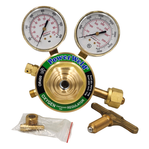 PowerWeld OR400 Heavy Duty Oxygen Regulator - CGA-540 Single-Stage