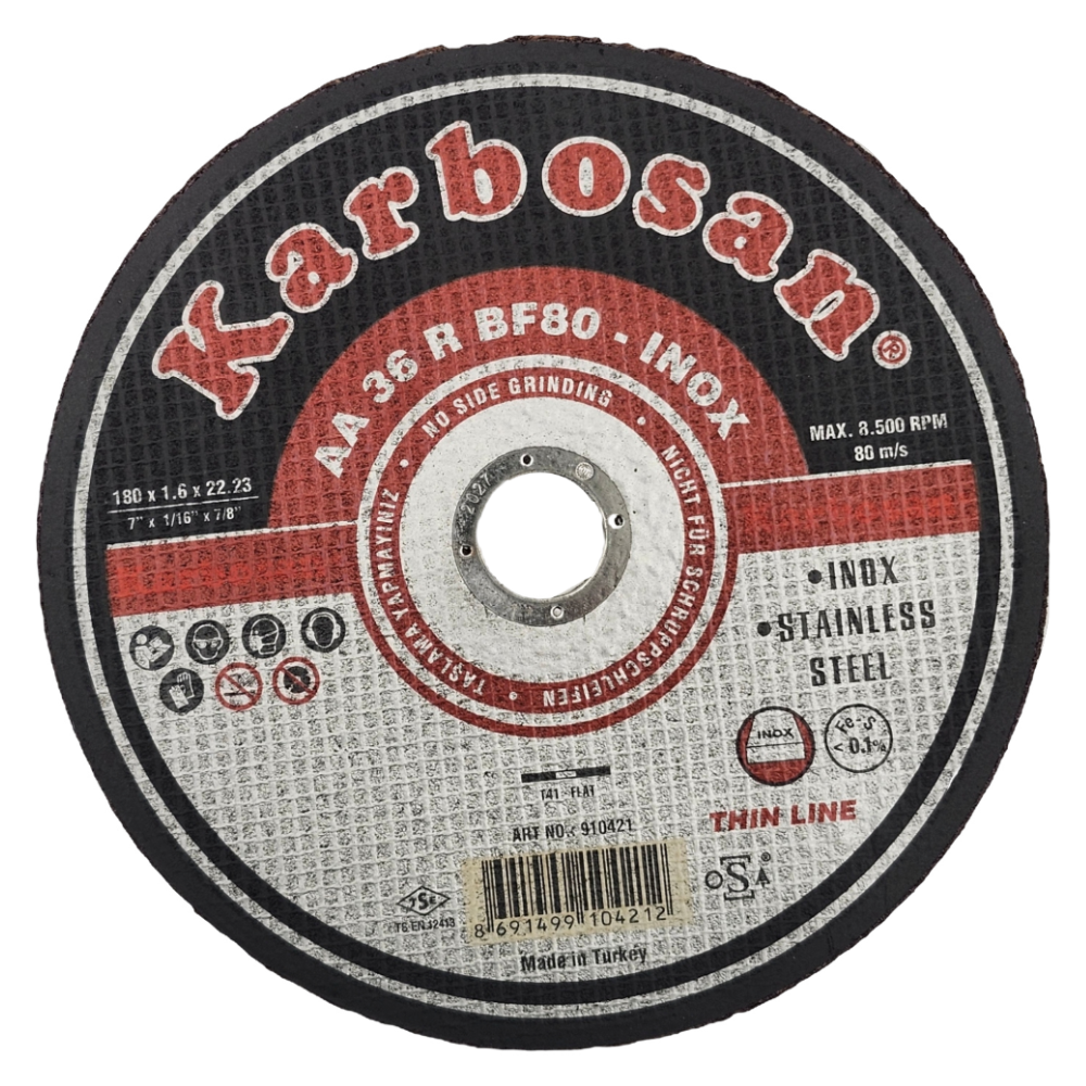 Karbosan Thin-Line cutting disc for 304 and 316L stainless steel