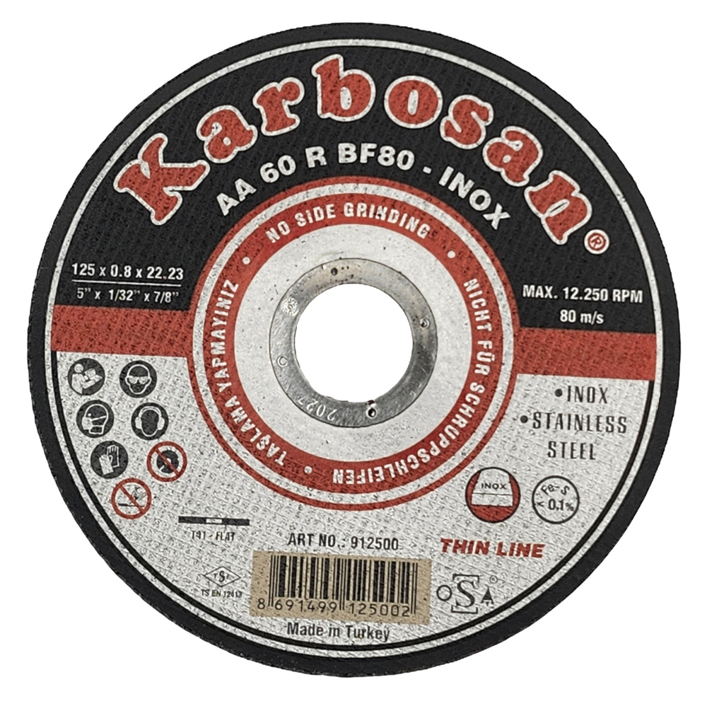 Karbosan Thin-Line cutting disc for 304 and 316L stainless steel