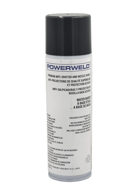 PowerWeld water-based anti-spatter spray for MIG welding nozzles - MapleWeld Canada