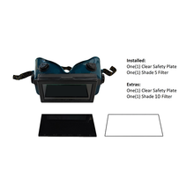 Flip Front 2" x 4¼" Removable Dark Shades 5 and 10 Goggles with two clear safety plates for Oxy-fuel Cutting, Heating, Brazing, Gas Welding and Plasma Cutting
