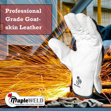 MW1500 Professional Grade Goatskin Leather Work Gloves with TPR Impact Protection
