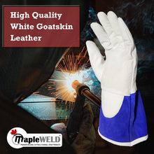 MW600 Goatskin Short TIG Blue Split Leather Welding Gloves