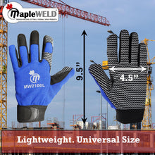 MW2100 Polka Dot Grip Work Gloves with Black Amara Leather & Adjustable Velcro Closure