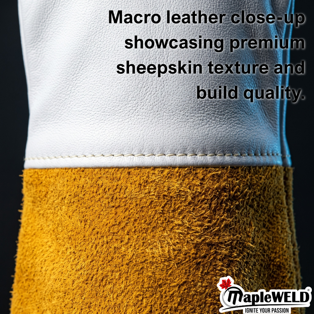 MapleWeld MW200 Sheepskin Short TIG Welding Gloves – White Sheepskin Leather