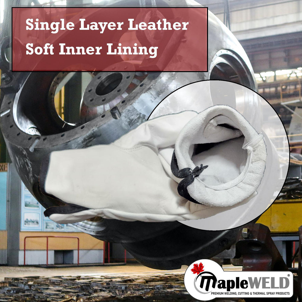 MapleWeld MW1200 Lightweight Goatskin Leather Gloves with Shirred Cuff