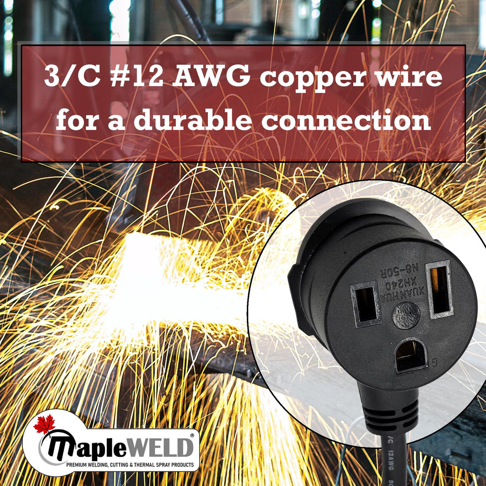 MapleWeld 240V to 120V Welder Plug Power Adapter – NEMA 6-50R to 5-15P
