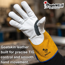 MW300 Goatskin Leather Welding Gloves with yellow split leather cuff