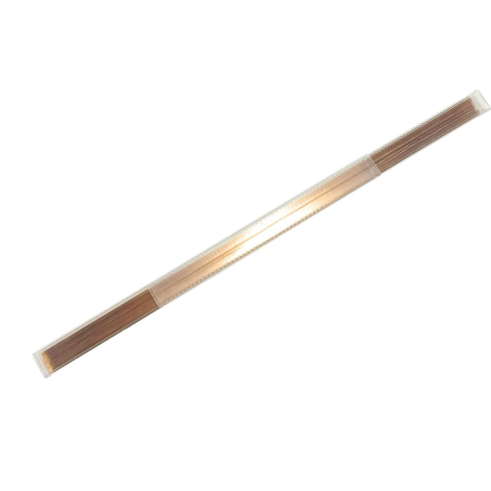 PowerWeld silicon bronze brazing rods in clear tube, full length view