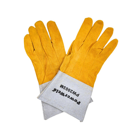 PowerWeld 2003 deerskin TIG welding gloves, unlined split leather