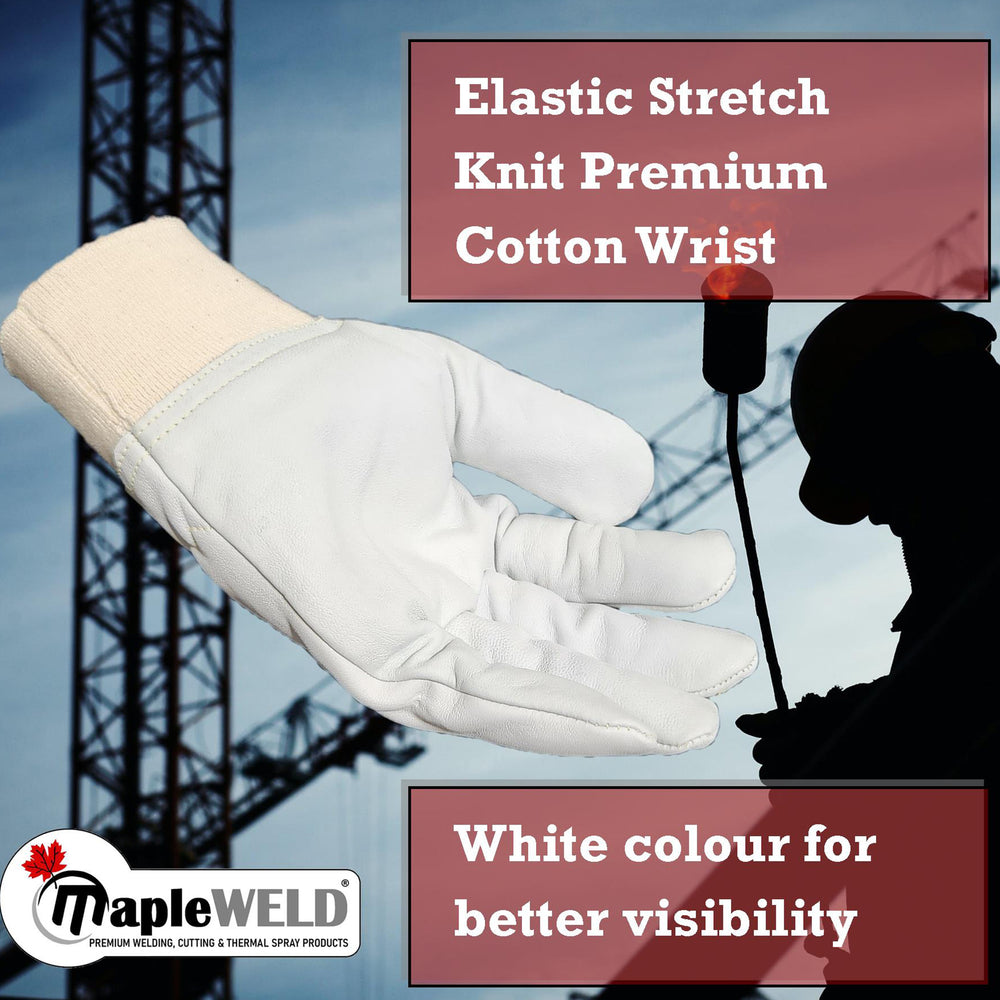 MapleWeld MW1100 Premium Sheepskin Leather Gloves with Sandwiched Steel Chain