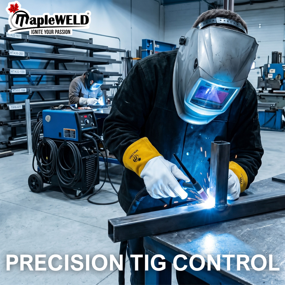 MapleWeld MW200 Sheepskin Short TIG Welding Gloves – White Sheepskin Leather
