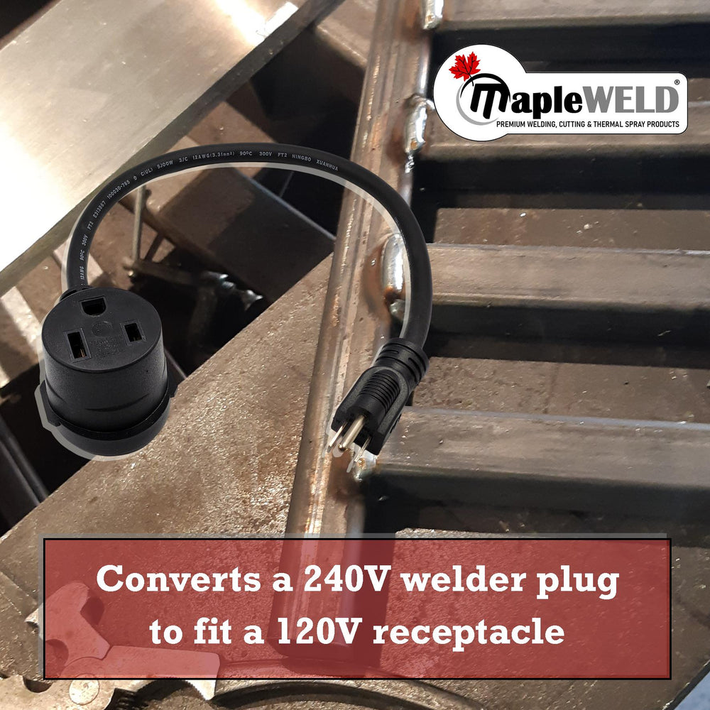MapleWeld 240V to 120V Welder Plug Power Adapter – NEMA 6-50R to 5-15P