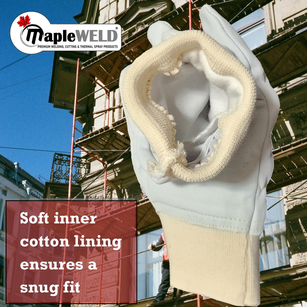 MapleWeld MW1100 Premium Sheepskin Leather Gloves with Sandwiched Steel Chain