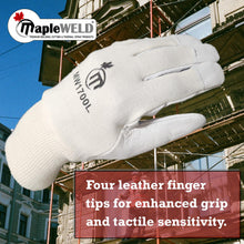 MapleWeld MW1700 Goatskin Lightweight Leather Gloves with Cotton Back and Elastic Stretch Knit Wrist