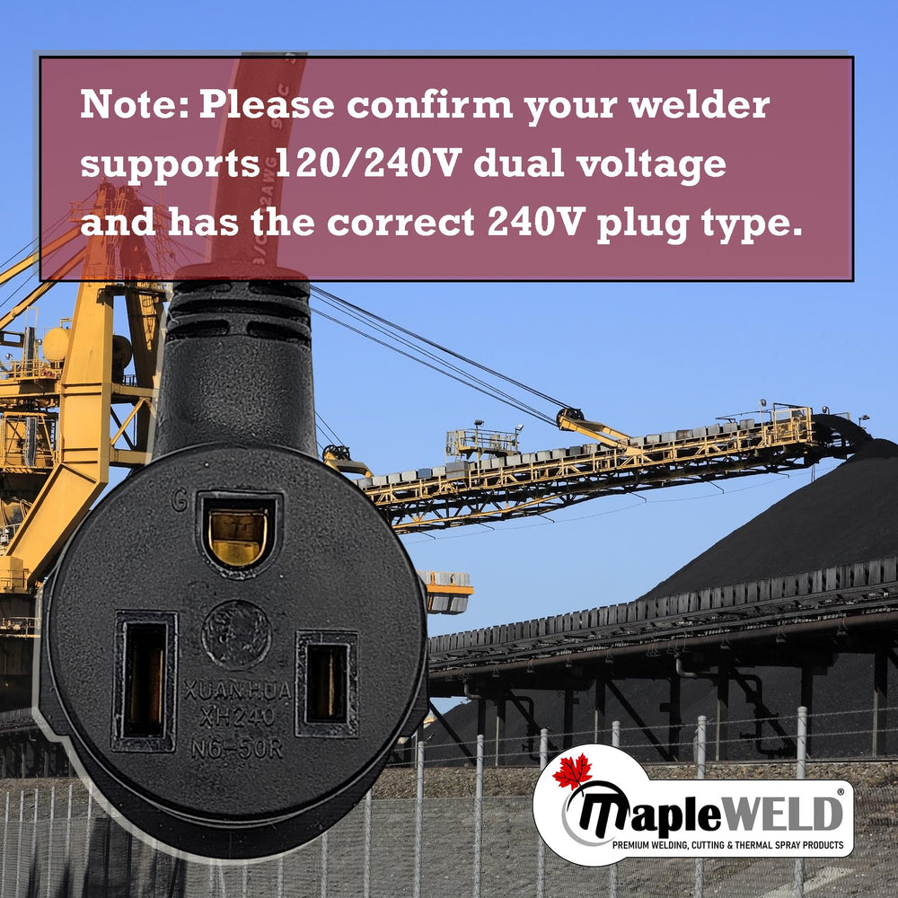 MapleWeld 240V to 120V Welder Plug Power Adapter – NEMA 6-50R to 5-15P