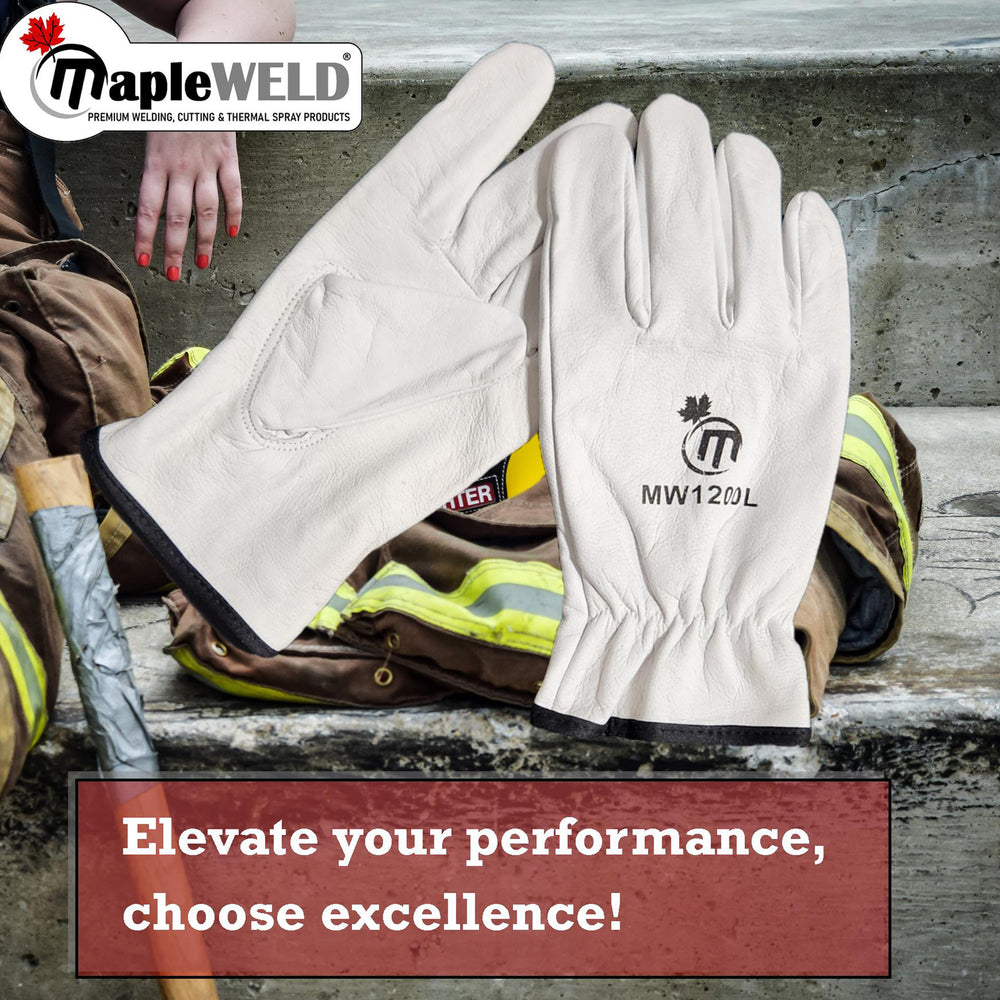 MapleWeld MW1200 Lightweight Goatskin Leather Gloves with Shirred Cuff