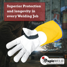 MW300 Goatskin Leather Welding Gloves with yellow split leather cuff