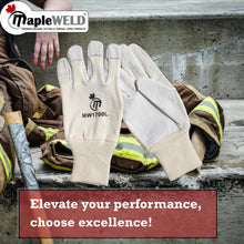 MapleWeld MW1700 Goatskin Lightweight Leather Gloves with Cotton Back and Elastic Stretch Knit Wrist