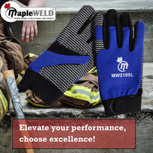 MapleWeld MW2100 Polka Dot Grip Work Gloves with Black Amara Leather & Adjustable Velcro Closure