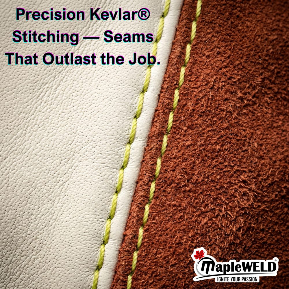 MapleWeld MW800 Kevlar stitched welding gloves being worn