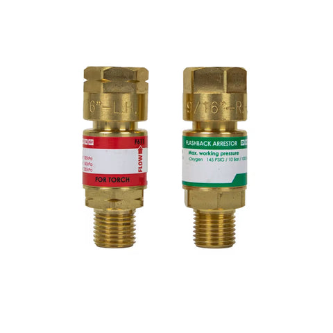 PowerWeld Oxy-Fuel Torch Backflow Preventer Set - Oxygen & Fuel Gas