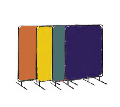 PowerWeld 14 mil transparent vinyl welding curtain with frame, CE EN1598-2011 rated