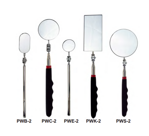 PowerWeld telescoping inspection mirror with multi-angle ball joint