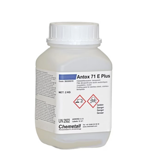 Chemetall Antox 71 E Plus stainless steel pickling paste for weld discoloration removal - MapleWeld Canada