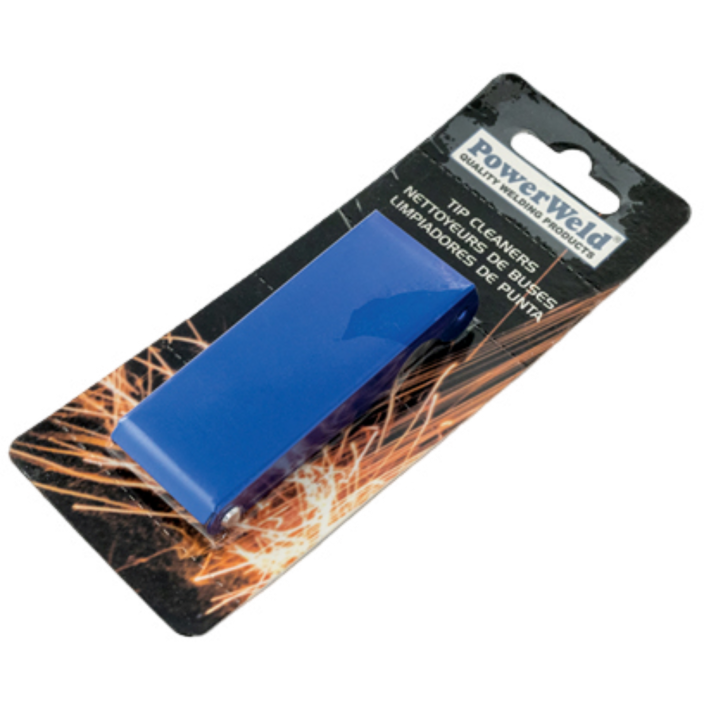 PowerWeld 13-piece torch tip cleaner set in retail blister packaging